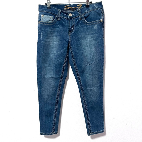 Seven7 Blue Skinny Jeans Classic Style 8 - Picture 1 of 9